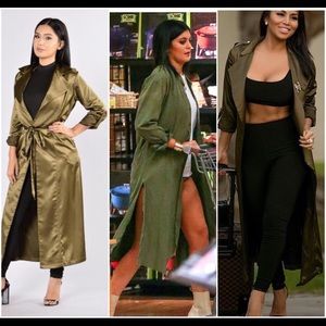 green satin duster
