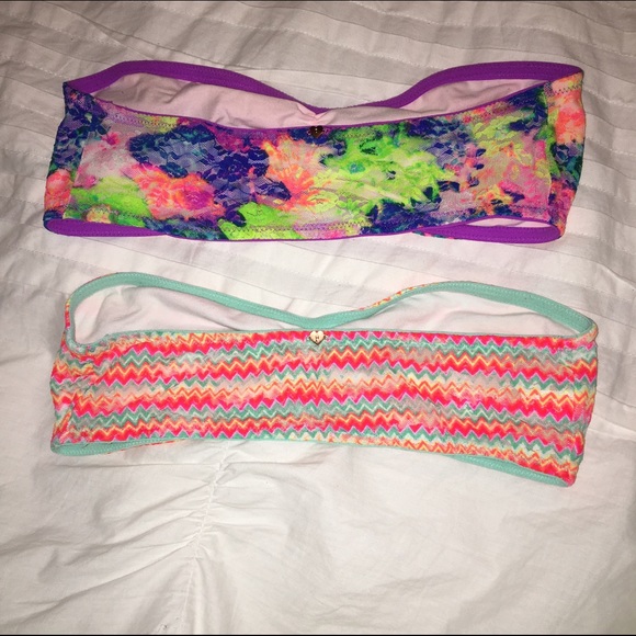 2 SIZE SMALL PINK VICTORIAS SECRET BANDEAUS - Picture 2 of 3