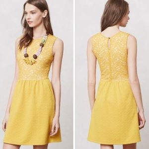 SOLD - Anthropologie Lemon Lace Dress