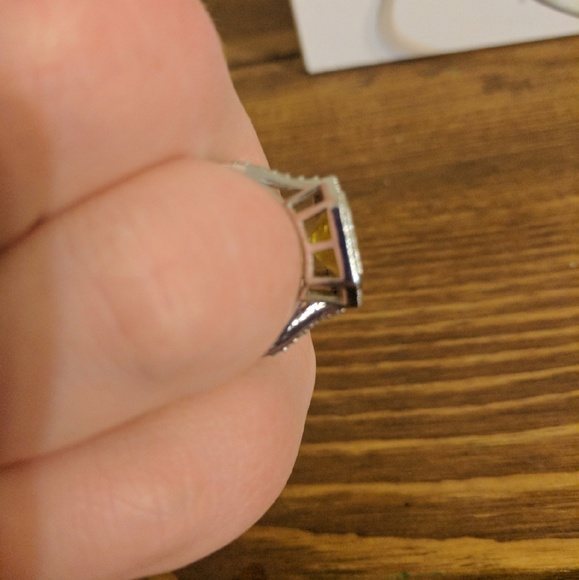 Large Yellow CZ Ring Size 11 - Picture 3 of 4