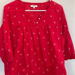 Madewell Red Boheme Shirt