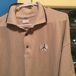 NWOT MEN'S GOLF SHIRT WITH PEACE BALL LOGO
