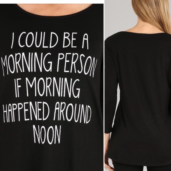 LAST 1!! Small Not a Morning Person Tee - Picture 2 of 3