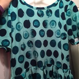 2X teal polka dot Amelia EUC
