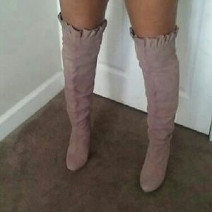 Lavender suede boots size 8.5