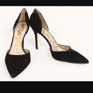 Sam Edelman black suede pointed toe pumps