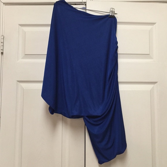 One Shoulder Blue Dress