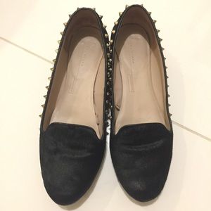 Zara velvet flat shoes