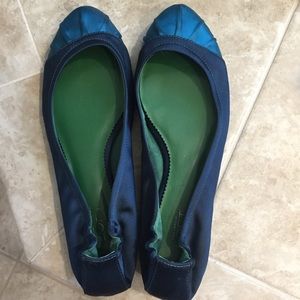 Jewel tone satin flats