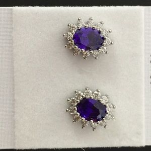 High Quality Purple Cubic Zirconia Earrings