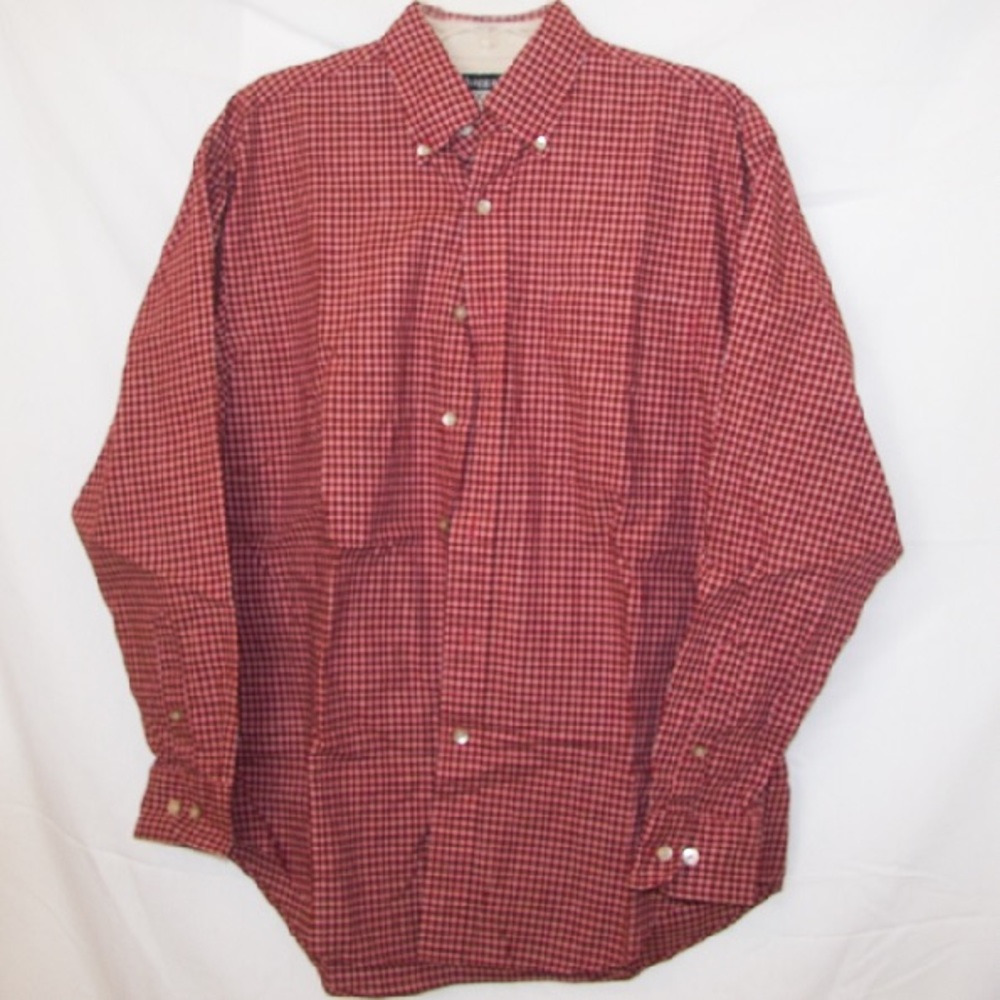 Button up red long sleeve shirt