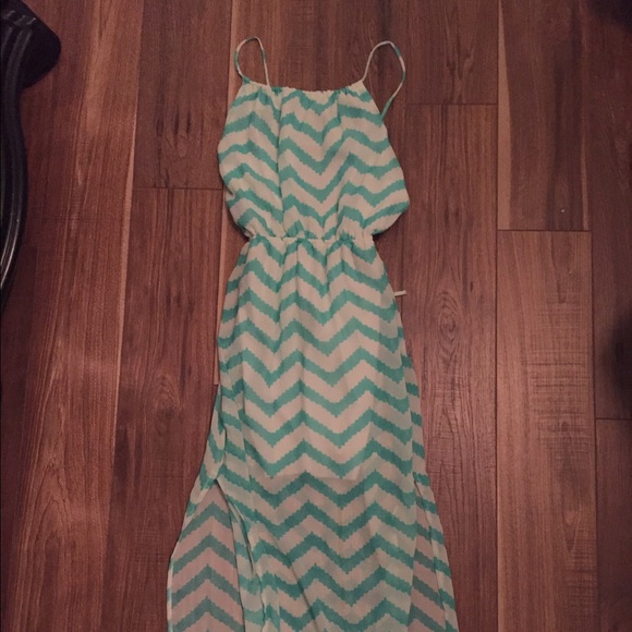 Rachel Kate mint chevron maxi dress
