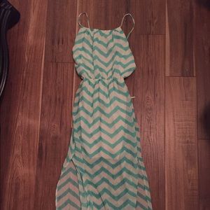 Rachel Kate mint chevron maxi dress