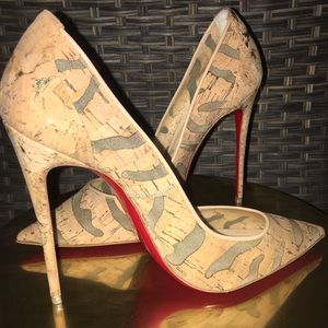 Louboutin So Kate 120 Cork Devore Noisette