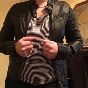 Black faux leather jacket