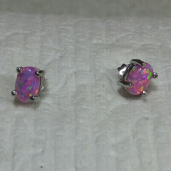 Pink fire opal earrings