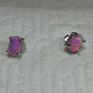 Pink fire opal earrings