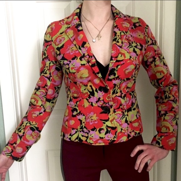 🎉HP🎉Isaac Mizrahi Floral Blazer - Picture 1 of 2