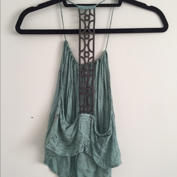 Tiare Hawaii flowy beach backless top in teal - Picture 3 of 4