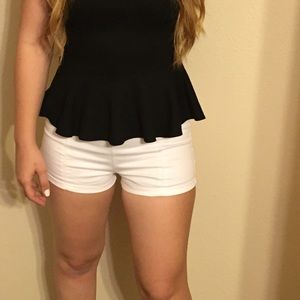 White high waisted shorts
