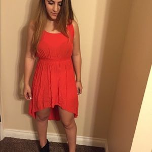 High-low red dress