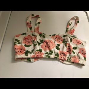 Bow back floral bralette