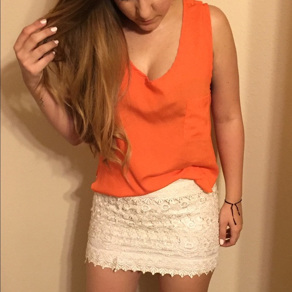 Cream lace skirt