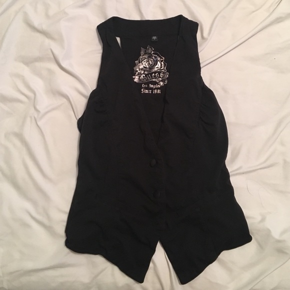 Black button vest