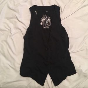 Black button vest