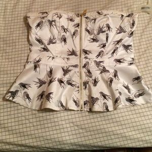 Bird printed peplum top Bird printed peplum top
