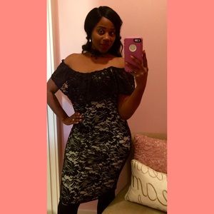Lace off shoulder Bodycon dress