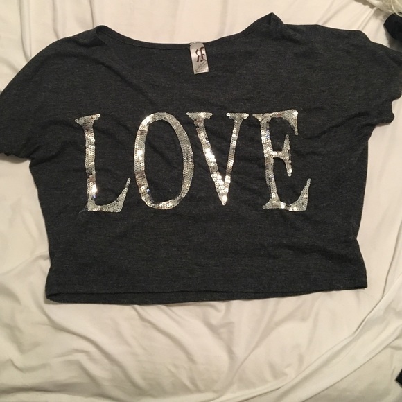 Heather "love" crop top - Picture 1 of 1