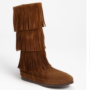 Minnetonka fringe boots from Nordstrom + $10 gift