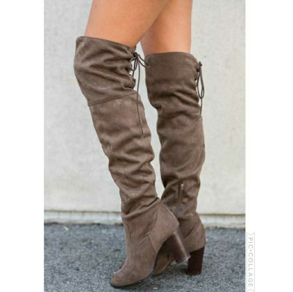 Sarah Siah Shoes - Last Size 5.5 ☕ Light Brown Suede Over the knee
