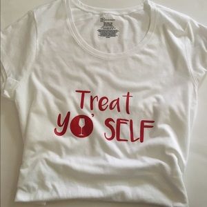 Brand new XL Treat Yo' Self wine tee.
