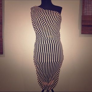 Ruffled off the shoulder Cocktail DRESS