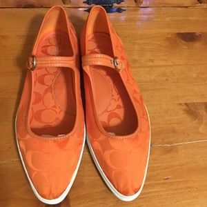 Coach orange flats