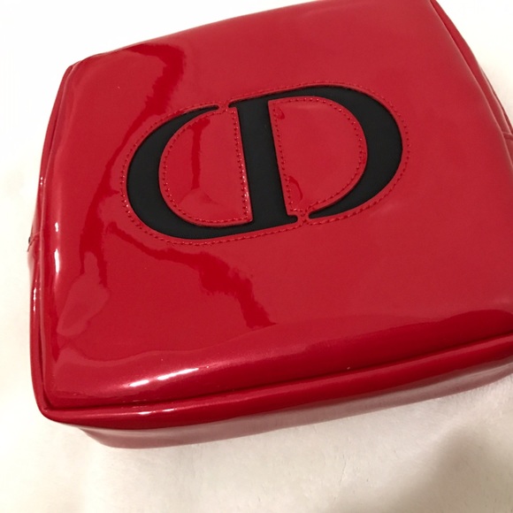 CD Christian Dior Red Makeup Bag Purse Hawaii