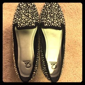 Mia 2 jeweled black loafers