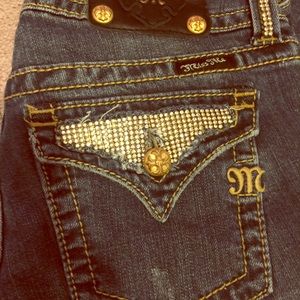 Miss Me gold embellished pockets