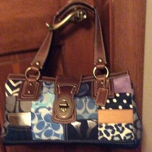 Authentic Coach Bag .Vintage BLue Patchwork