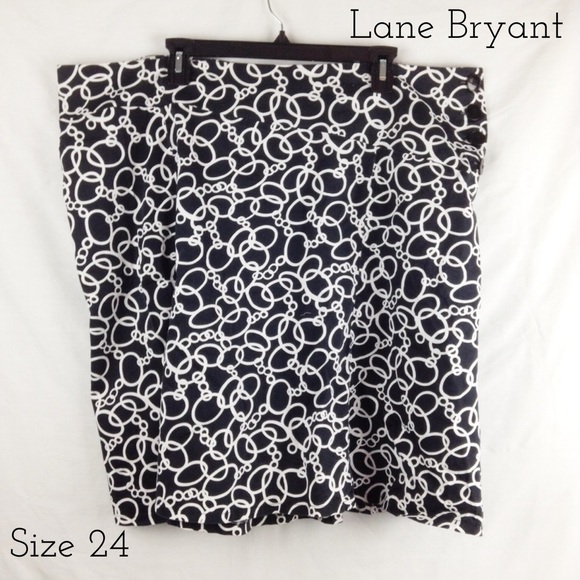 Lane Bryant Fit and Flare Circular Patterned Skirt