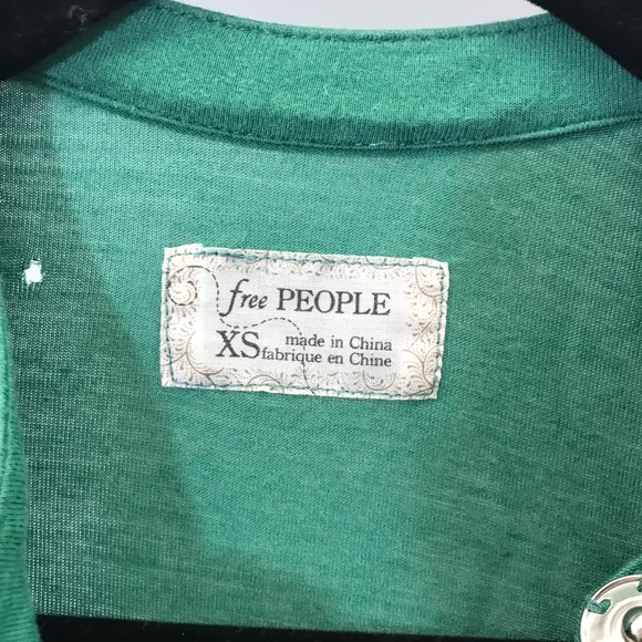 Green soft Free People shirt - Picture 2 of 5