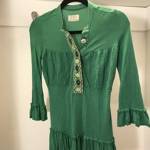 Green soft Free People shirt - Picture 3 of 5