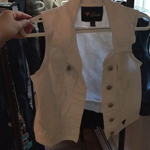 White jean vest