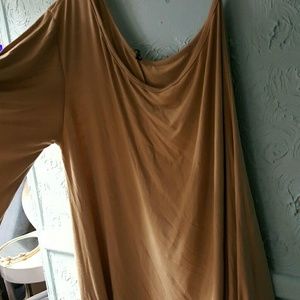 Tan one sleeve (flare) plus size tunic 3x