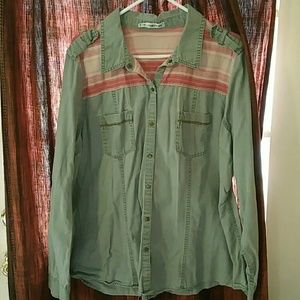 Maurices canvas button down top