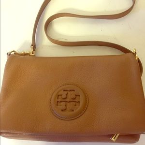 Tory Burch cognac crossbody purse
