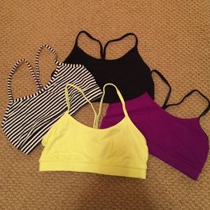 Bundle of 4 Like New Lululemon Flow Y Bras size 8