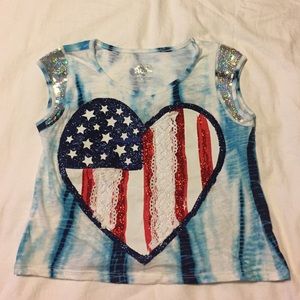 Sale🎉Patriotic t-shirt with sequin, lace/glitter